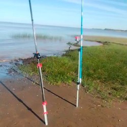 Posacañas Telescópico de Aluminio 1,40 m para Pesca de Costa